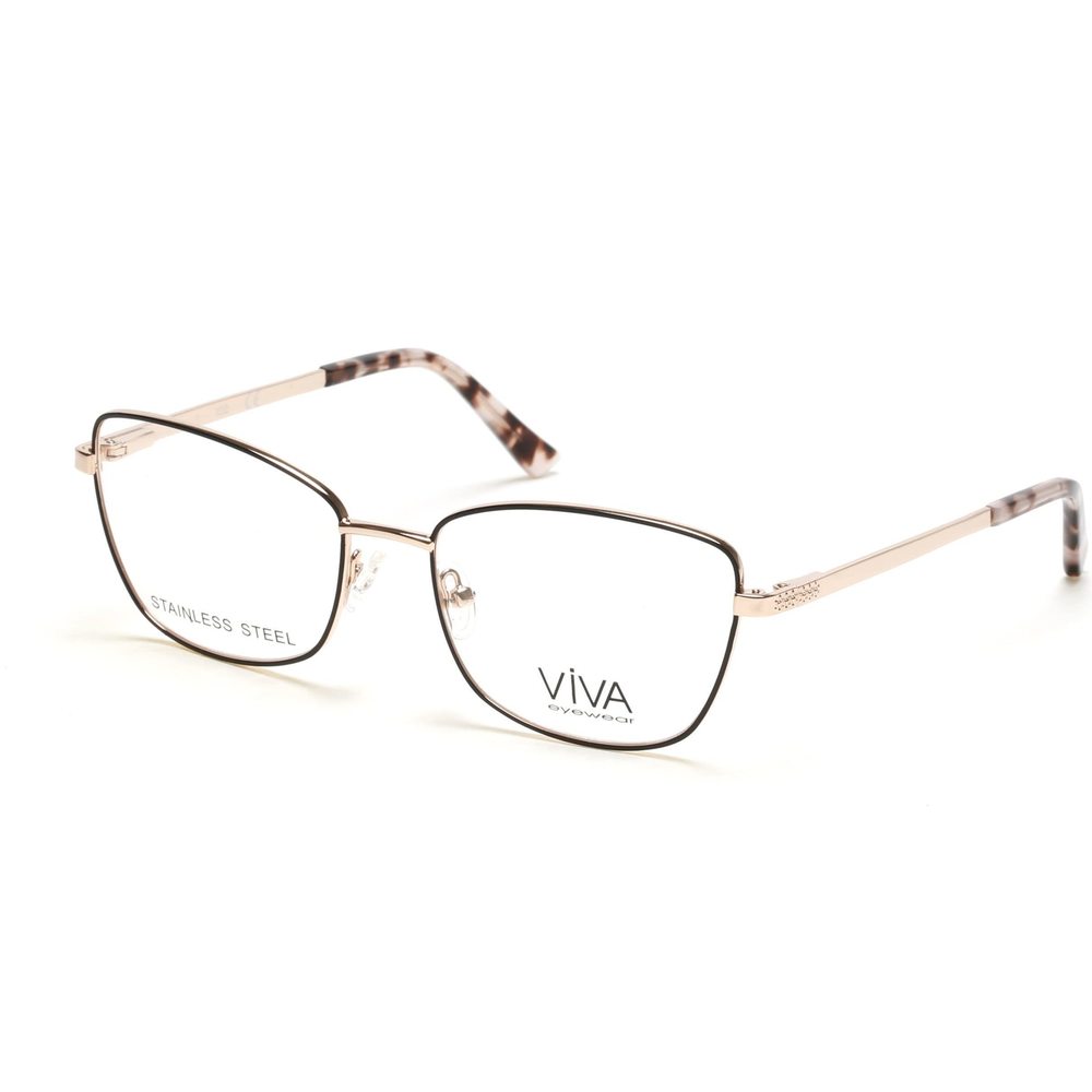 New Radiance by Viva VV-4526 002 Rose Gold And Matte Black Eyeglasses 53/17/140